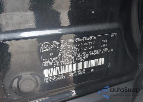 2019 Toyota Rav4 Le из США, поврежденный, VIN 2T3H1RFV9KW039563